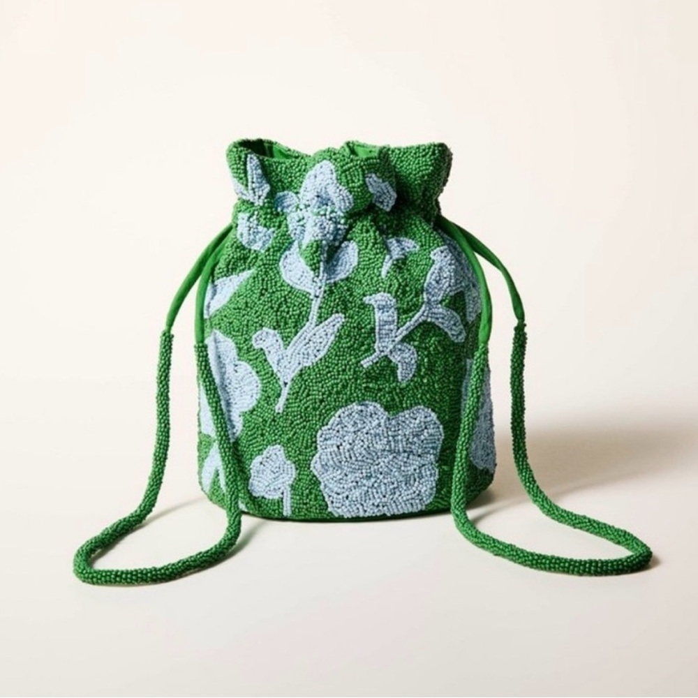 kate spade x Target Green and Blue Floral Beaded Bag